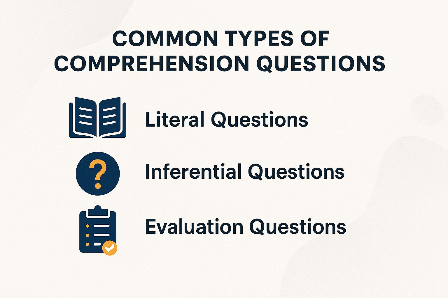 Common Types of Comprehension Questions