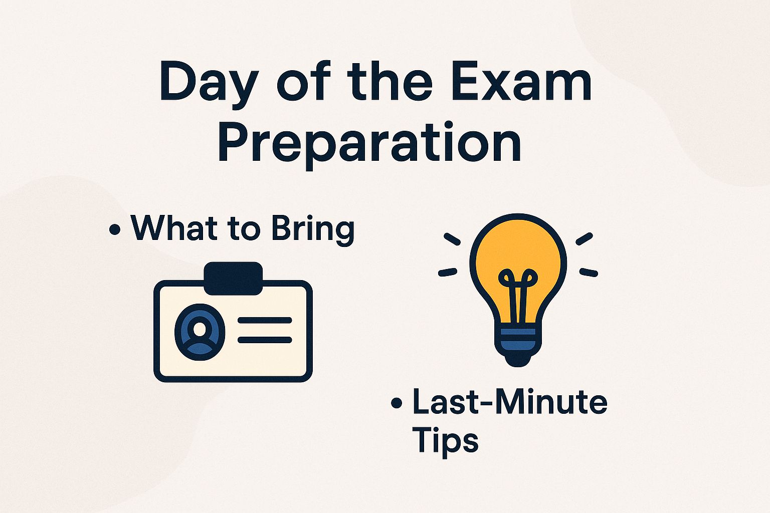 Day of the Exam Preparation