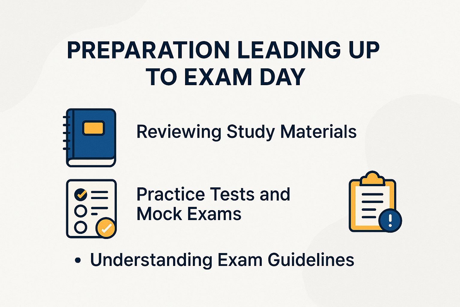 Preparation Leading Up to Exam Day