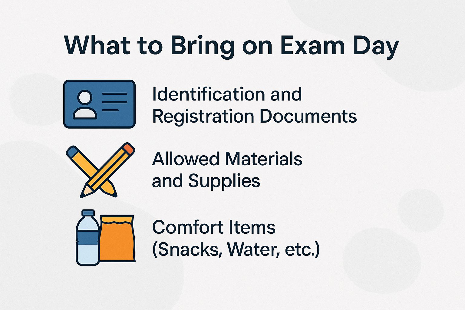 What to Bring on Exam Day